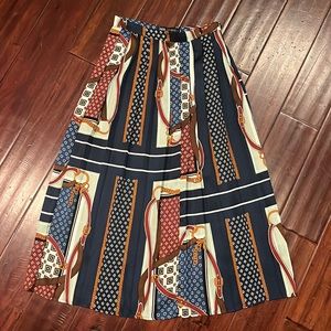 Zara beautiful multi coloured pleated midi skirt size XS